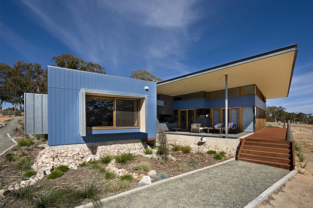 Birdwood Art House - A contemporary architecturally designed home - rear courtyard
